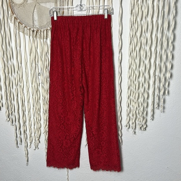 J. Crew Red Lace Pull on Trouser size 00/24 - Picture 5 of 13